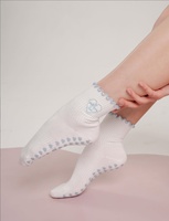 Chaussettes de sport antidérapantes sans couture POPSOX Pilates Yoga à coupe haute avec revers en tricot Spandex/Coton pour l'automne – Jeunesse
