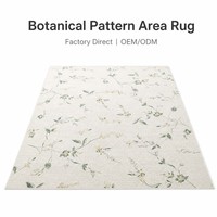 French Pastoral Floral Living Room Carpet Custom Cream Botanical Vine Area Rug Non-slip Washable Noise-reducing Home OEM Rugs