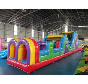 Haute qualité personnalisé 15*3*3.6m petit château gonflable enfants aire de jeux gonflable parcours d'obstacles gonflable à vendre