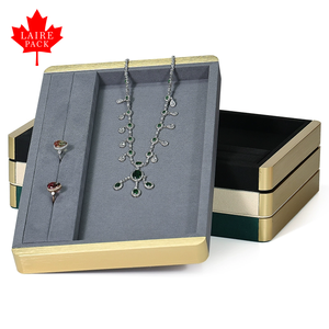 Organisateur de bijoux en microfibre noire personnalisé LAIRE, plateau de présentation de bijoux de luxe - Product Image 4