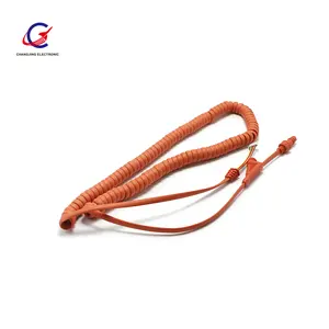 High Temperature Resistant Spring Coiled Electrical Wire Orange Color Flexible Spiral Cable Coiled Cable Wire