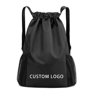Custom Logo Folding Drawstring Gym Bag Sports String Backpack Drawstring Backpack for Travel Beach Swimming