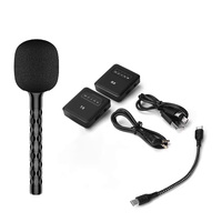 X2 Mini professionnel sans fil Lavalier micro adaptateur sans fil H1 support de Microphone avec ensemble de Microphone de bâton d'entrevue en plastique