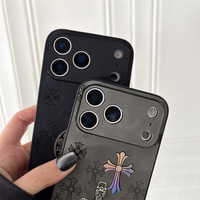 Étui de téléphone portable en cuir laser pour Apple 17 Air, tendance, iPhone 15 14 Plus, coloré, 16 Pro Max, protection intégrale anti-chute