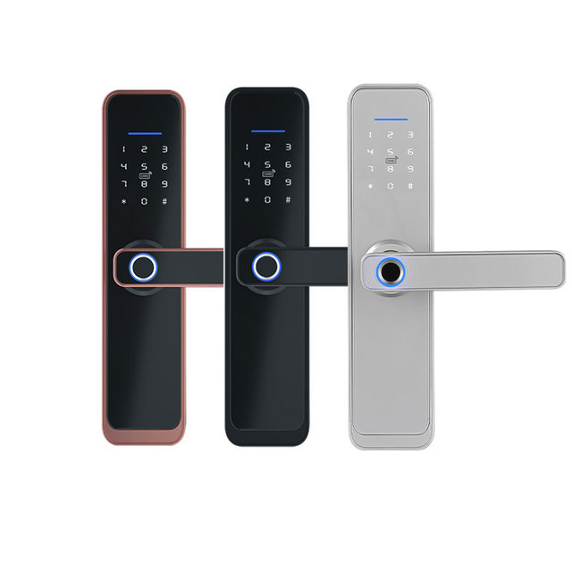 WiFi Zigbee BLE App NFC Password Fingerprint Remote Unlocking Smart Door Lock for Entrance Door