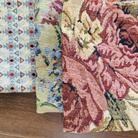 Tissu Jacquard Floral Rose Teint en Fil Premium Caizi, 70% Polyester 30% Coton, pour Tapisserie, Rideaux et Textiles de Maison