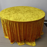 Nappe Ronde en Velours Bleu 120 pouces pour Événements, Tissu Lavable Anti-Plis, Housse de Table pour Maison, Mariage, Fête, Banquet - Vente en Gros