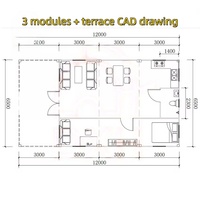 Maison préfabriquée, maison modulaire en conteneur, maison pliable en conteneur, maison de luxe, conteneur triangulaire