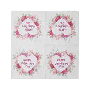 Valentine's Day Paper Napkins 330mm Printed Disposable For Party Celebration - Product Image 3