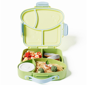 High Quality Pink Girls Cartoon Bento <b>Lunchbox</b> 4 Compartment Tray Microwavable Kids' Storage High Temperature Resistance Sauce - Product Image 3
