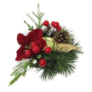 Nuovo Ornamento <span class=keywords><strong>Natalizio</strong></span> a Forma di Candeliere con Decorazione a Nastro di Piante Verdi Simulate per Tavolo da Pranzo, Regalo di Natale - Product Image 5
