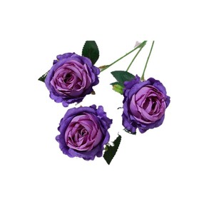 Roses artificielles Dream Rose à 3 têtes en soie, décoration de mariage, décoration intérieure, respectueuses de l'environnement, moulage par injection - Product Image 5