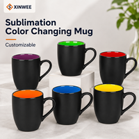 Mug en céramique à changement de couleur par sublimation, logo personnalisé, OEM, ODM, fabricant de marque privée, vente en gros, en vrac, pour cadeaux promotionnels