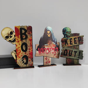 Nuovo ornamento di decorazione Desktop di Halloween in legno, zucca, Zombie, scheletro, vacanze in famiglia oggetti di scena per l'atmosfera - Product Image 1