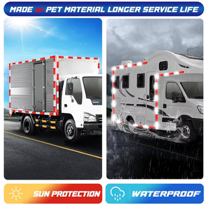 100FTF Spurtar Trailer Băng phản quang Băng dính phản quang chấm đỏ và trắng cho xe cảnh báo Phụ kiện xe hơi Băng an toàn - Product Image 6