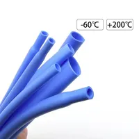 1,7: 1 tubo termorretráctil de silicona suave azul 0,8 ~ 20mm funda de Cable Flexible aislado de alta temperatura Protector de envoltura de alambre DIY