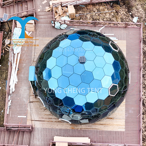 Dôme géodésique en verre de 13m de diamètre pour le <span class=keywords><strong>camping</strong></span> de luxe aux États-Unis avec panneau dur et verre trempé bonne isolation thermique - Product Image 2