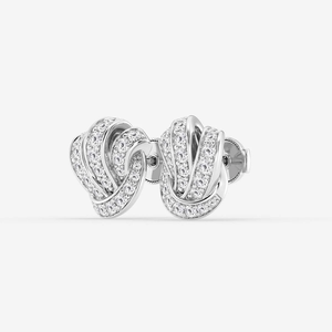 Elegant 1 1 2 Ctw Round Lab Grown Diamond Pave <b>Knot</b> Stud <b>Earrings</b> With Brilliant Sparkle Ethical Luxury Jewelry For Women - Product Image 4
