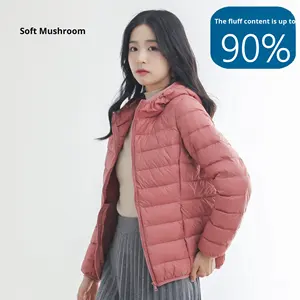 Abrigo ligero de estilo corto de Rougu Gu para mujer, nueva colección Otoño Invierno 90%, pato blanco, piel de serpiente fina, estándar nacional - Product Image 2