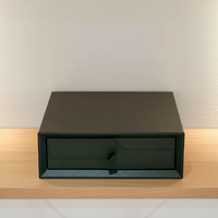 Tiroir en cuir monocouche avec serrure à empreinte digitale et mot de passe, revêtement en cuir de qualité supérieure pour bijoux, objets de famille, maquillage, rangement de coiffeuse