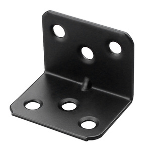 Thickened L-shaped Iron Angle <b>Bracket</b> 90 Degree Four-hole Cold-rolled Steel Corner Brace Baking Paint <b>Black</b> White Cabinet Fixing - Product Image 4