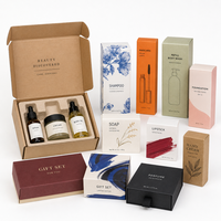 Boîtes d'expédition cosmétiques étanches avec gaufrage, emballage cadeau personnalisé, insert en papier, kits d'échantillons de soins de la peau et maquillage, OEM Export