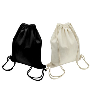 Canvas <b>Drawstring</b> Backpack Unisex Portable Sports Bag For Outdoor Student Use 35x37cm Heat Transfer Printing - Product Image 4