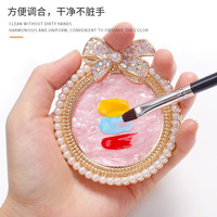 Nouveau modèle rond résine Nail Art Palette avec papillon diamant bords pour Gel vernis mélange dessin affichage Salon accessoires de tir