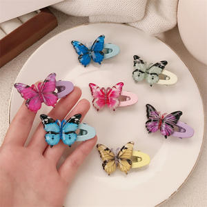 กิ๊บติดผมรูปผีเสื้อน่ารักแบบใหม่ กิ๊บปากเป็ดสำหรับเด็กผู้หญิง สีพาสเทล เครื่องประดับผม - Product Image 2