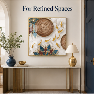 Panel Decorativo <span class=keywords><strong>de</strong></span> Aluminio con Diseño <span class=keywords><strong>de</strong></span> Pez Dorado y Grano <span class=keywords><strong>de</strong></span> Madera Circular para Sala <span class=keywords><strong>de</strong></span> Estar, <span class=keywords><strong>Comedor</strong></span>, Hotel e Interiores Artísticos - Product Image 5