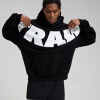 Sudadera con Capucha Personalizada para Hombre, Azul, con Letras Grandes Estampadas, Estilo Casual Urbano, Deportivo