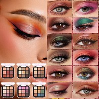 Palette de fards à paupières 9 couleurs, soyeux et doux, mélangeables, blush, illuminateur, ensemble de maquillage pour le visage