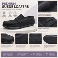 Mocassins Penny en Daim pour Hommes, Chaussures de Conduite Décontractées Légères à Enfiler pour l'Été et les Voyages