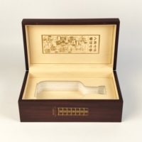 Boîte de rangement personnalisée en MDF pour vin, whisky et spiritueux, avec fermeture à clapet, finition peinture mate, motif laser, boîte en bois carrée rétro