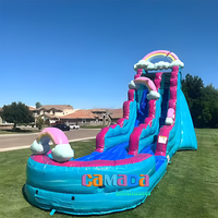 Toboggan aquatique gonflable arc-en-ciel coloré au design tendance, prix de gros, pour fêtes en extérieur et utilisation en parc