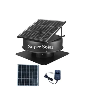 35W 12 inch air heat extractor solar smart extractor solar axial exhaust fan ventilation whirlybird dc roof eco solar vent
