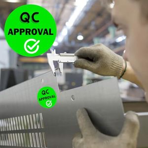Étiquettes d'approbation QC personnalisées vertes pour le contrôle qualité des stocks en entrepôt – Testées et approuvées - Product Image 5