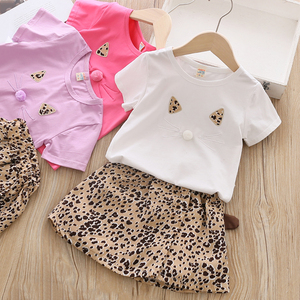 Camiseta Casual Premium de Verano con Estampado de Gato y Pantalones Divertidos con Estampado de Leopardo, Ropa Infantil para Niñas de 3 a 7 Años, Poliéster/Algodón - Product Image 5