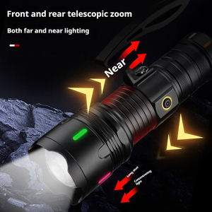 Siêu sáng <span class=keywords><strong>Led</strong></span> mạnh mẽ 30 Wát <span class=keywords><strong>Led</strong></span> 8000mAh pin hợp kim nhôm cầm tay đèn pin với màu vàng và màu đỏ đèn hậu - Product Image 3