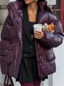 Giacche Imbottite Semplici da Donna, Vendita Migliore, Cappotti <span class=keywords><strong>Invernali</strong></span> Casual Spessi e <span class=keywords><strong>Caldi</strong></span> con Zip Oversize - Product Image 2