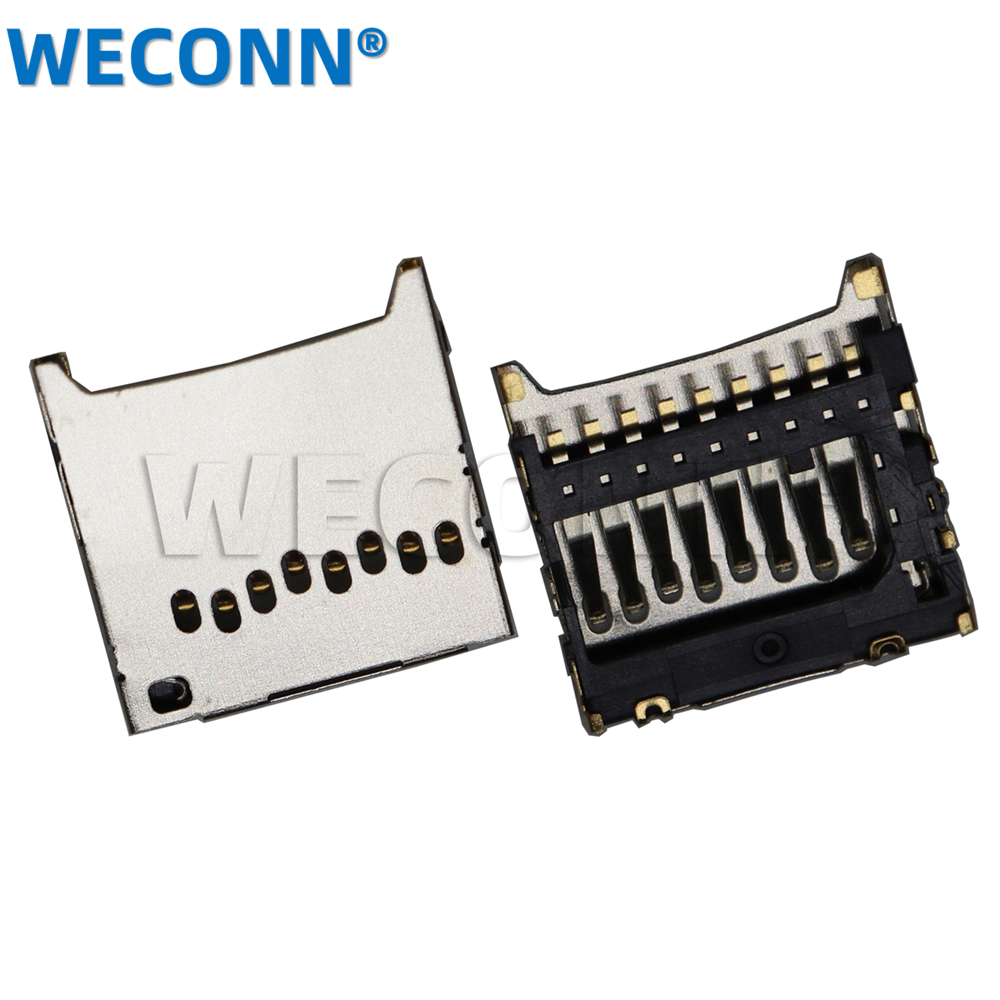 Professional Manufacturer 1.3H PUSH PULL MICRO SD TF card connector card socket connector with left detect for SMT