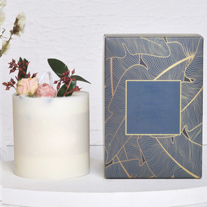 Handmade Dried Flower Scented <b>Candle</b> Round Soybean Mixed Wax Wedding Home Decoration <b>Gift</b> - Product Image 2