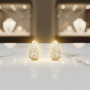 Pendientes de Lujo con Forma de Gota de Agua, Chapados en Oro de 18K, con Cristales de Estrás y Microincrustaciones, Joyería para Uso Diario de Mujer - Product Image 2