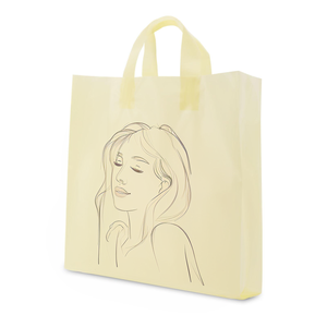 Bolsa de compras de plástico personalizada grande de calidad con logotipo simple con asa - Product Image 1