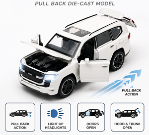 <span class=keywords><strong>Modèle</strong></span> <span class=keywords><strong>de</strong></span> <span class=keywords><strong>voiture</strong></span> miniature LC300 à l'échelle 1:32, en métal moulé sous pression, avec portes ouvrables, <span class=keywords><strong>SUV</strong></span> tout-terrain, jouet avec son et lumière, batterie au lithium - Product Image 3