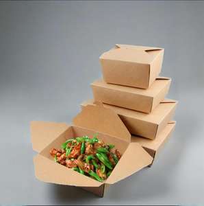 Envases de Papel Duro para Alimentos, Desechables, Aptos para Microondas, a Prueba de Fugas, de Calidad Alimentaria, a Precio Económico, Caja de Papel para Entrega de Alimentos - Product Image 5