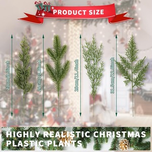 กิ่งสนเทียม, ก้านสนปลอมหลากหลายแบบ ใบสนซีดาร์ กิ่งเข็มสน สำหรับทำพวงหรีด ของตกแต่งบ้าน DIY - Product Image 2