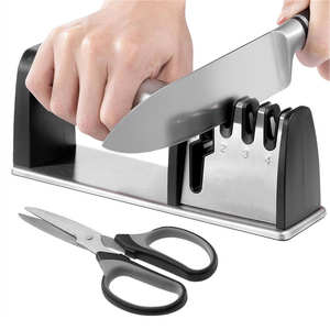 Aiguiseur de couteaux de cuisine professionnel Yisure 6415 en <span class=keywords><strong>bois</strong></span> à 4 étapes, lames <span class=keywords><strong>diamant</strong></span>ées multi-grains, outil d'affûtage pour <span class=keywords><strong>ciseaux</strong></span> - Product Image 3