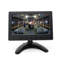 Monitor LED de Tamaño Mini, Pantalla LCD TFT a Color de 7 Pulgadas, Monitor de Cámara de Visión Trasera para Automóvil o Autobús