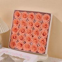 Fleur de savon artificielle éternelle, 25 pièces, tête de rose en savon, fabrication artisanale, boîte cadeau pour la Saint-Valentin